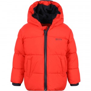 Logo Padded Jacket in Red