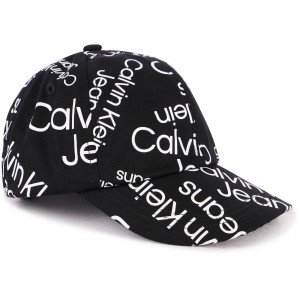 Contrasting Monogram All Over Cap in Black