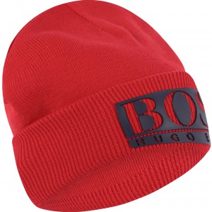 Logo Jersey Winter Cap in Red