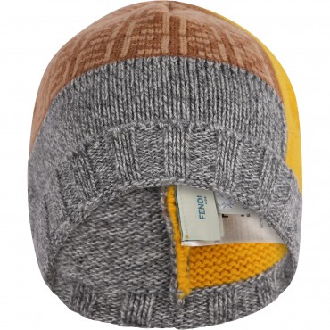 Patchwork Design Logo Woolen and Cashmere Beanie