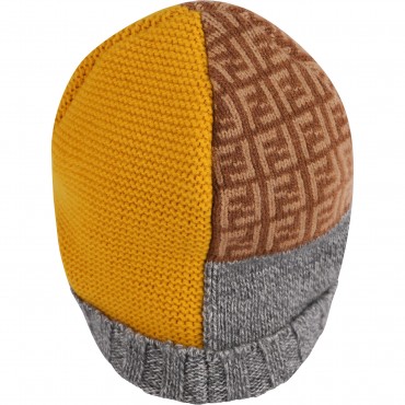 Patchwork Design Logo Woolen and Cashmere Beanie