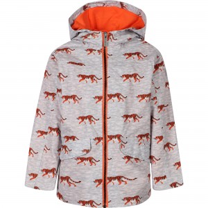 Roaming Tigers Microfiber Rain Jacket in Grey