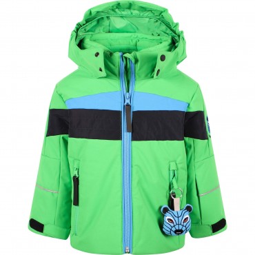 Arctic World Embroidery Logo Ski Jacket in Green