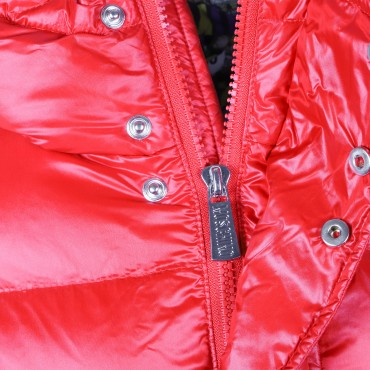 Colorful Monogram Padded Winter Jacket in Red