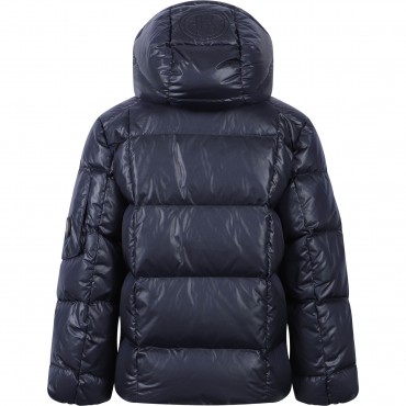 Down Padded Ski Logo Jacket in Navy