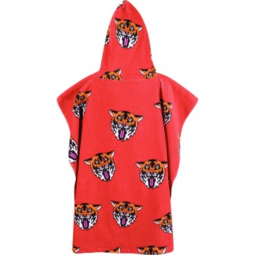 Tiger King Repeat Hooded Beach Towel in Red