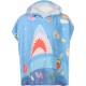 Shark Print Hooded Towel in Blue