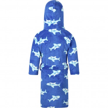 Shark Print Bathrobe in Blue