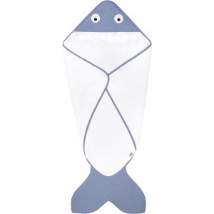 Shark Tail Towel in Blue and White