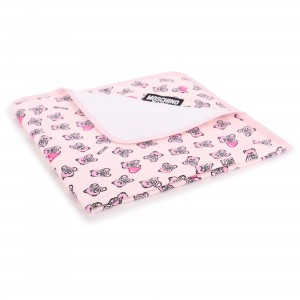 Teddy Toy Print Towel in Pink