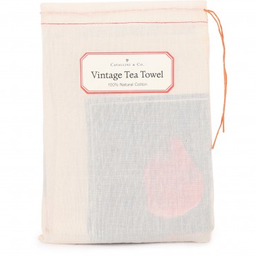 Peony Print Vintage Tea Towel